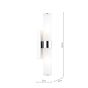 Lars 2 Light Bathroom Wall Light Polished Chrome and White Frosted Acrylic IP44