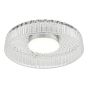 Leena Flush Polished Chrome and Ribbed Glass LED