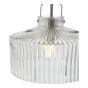 Lenka Pendant Satin Nickel and Ribbed Glass