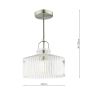 Lenka Pendant Satin Nickel and Ribbed Glass