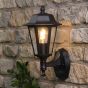 Lewis Outdoor Wall Light Matt Black and Glass IP44