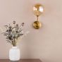 Liora Wall Light Antique Gold and Amber Ribbed Glass