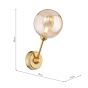 Liora Wall Light Antique Gold and Amber Ribbed Glass