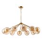 Liora 12 Light Pendant Antique Gold and Amber Ribbed Glass