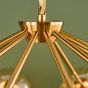 Liora 12 Light Pendant Antique Gold and Amber Ribbed Glass