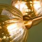 Liora 12 Light Pendant Antique Gold and Amber Ribbed Glass