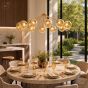 Liora 12 Light Pendant Antique Gold and Amber Ribbed Glass
