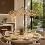 Liora 12 Light Pendant Antique Gold and Amber Ribbed Glass