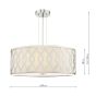 Locryn 4 Light Pendant Polished Chrome and Ivory