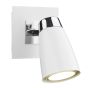 Loft Single Wall Spotlight Matt White Polished Chrome