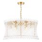 Loire 6 Light Pendant Natural Brass and Glass