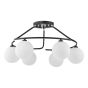 Luana 6 Light Semi-Flush Matt Black and Opal Glass