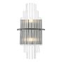 Lukas 2 Light Wall Light Satin Black and Glass