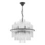 Lukas 13 Light Pendant Satin Black and Glass