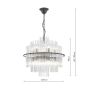 Lukas 13 Light Pendant Satin Black and Glass