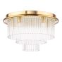 Lukas 6 Light Flush Antique Gold and Glass