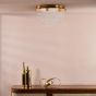 Lukas 6 Light Flush Antique Gold and Glass