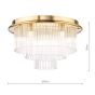 Lukas 6 Light Flush Antique Gold and Glass