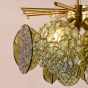 Lumira 4 Light Pendant Natural Brass and Green Glass