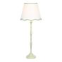 Lupo Table Lamp Matt Green With Linen Scalloped Shade