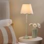 Lupo Table Lamp Matt Green With Linen Scalloped Shade