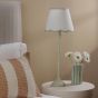 Lupo Table Lamp Matt Green With Linen Scalloped Shade