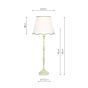 Lupo Table Lamp Matt Green With Linen Scalloped Shade