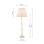 Lupo Table Lamp Matt Cream With Linen Scalloped Shade