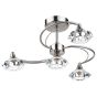 Luther 4 Light Semi-Flush Satin Chrome and Crystal