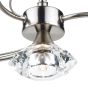 Luther 4 Light Semi-Flush Satin Chrome and Crystal