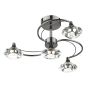 Luther 4 Light Semi-Flush Polished Black Chrome and Crystal