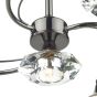Luther 4 Light Semi-Flush Polished Black Chrome and Crystal