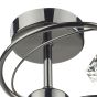 Luther 4 Light Semi-Flush Polished Black Chrome and Crystal