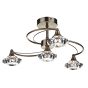 Luther 4 Light Semi-Flush Antique Brass and Crystal