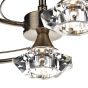 Luther 4 Light Semi-Flush Antique Brass and Crystal