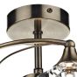 Luther 4 Light Semi-Flush Antique Brass and Crystal