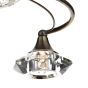 Luther 4 Light Semi-Flush Antique Brass and Crystal