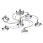Luther 6 Light Semi Flush Satin Chrome Crystal
