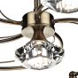 Luther 6 Light Semi Flush Antique Brass Crystal
