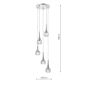 Lyall 5 Light Pendant Polished Chrome Glass