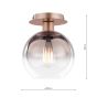 Lycia Flush Satin Bronze and Brown Ombre Glass