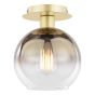 Lycia Semi-Flush Satin Gold and Gold Ombre Glass