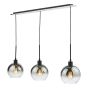 Lycia 3 Light Bar Pendant Matt Black and Smoked Ombre Glass