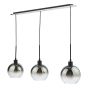 Lycia 3 Light Bar Pendant Matt Black and Smoked Ombre Glass
