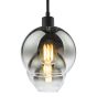 Lycia 3 Light Bar Pendant Matt Black and Smoked Ombre Glass