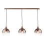 Lycia 3 Light Bar Pendant Satin Bronze and Bronze Ombre Glass