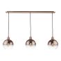 Lycia 3 Light Bar Pendant Satin Bronze and Bronze Ombre Glass