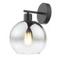 Lycia Wall Light Matt Black and Smoked Ombre Glass