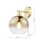 Lycia Wall Light Satin Gold and Gold Ombre Glass