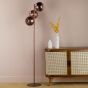 Lycia 3 Light Floor Lamp Satin Bronze and Bronze Ombre Glass